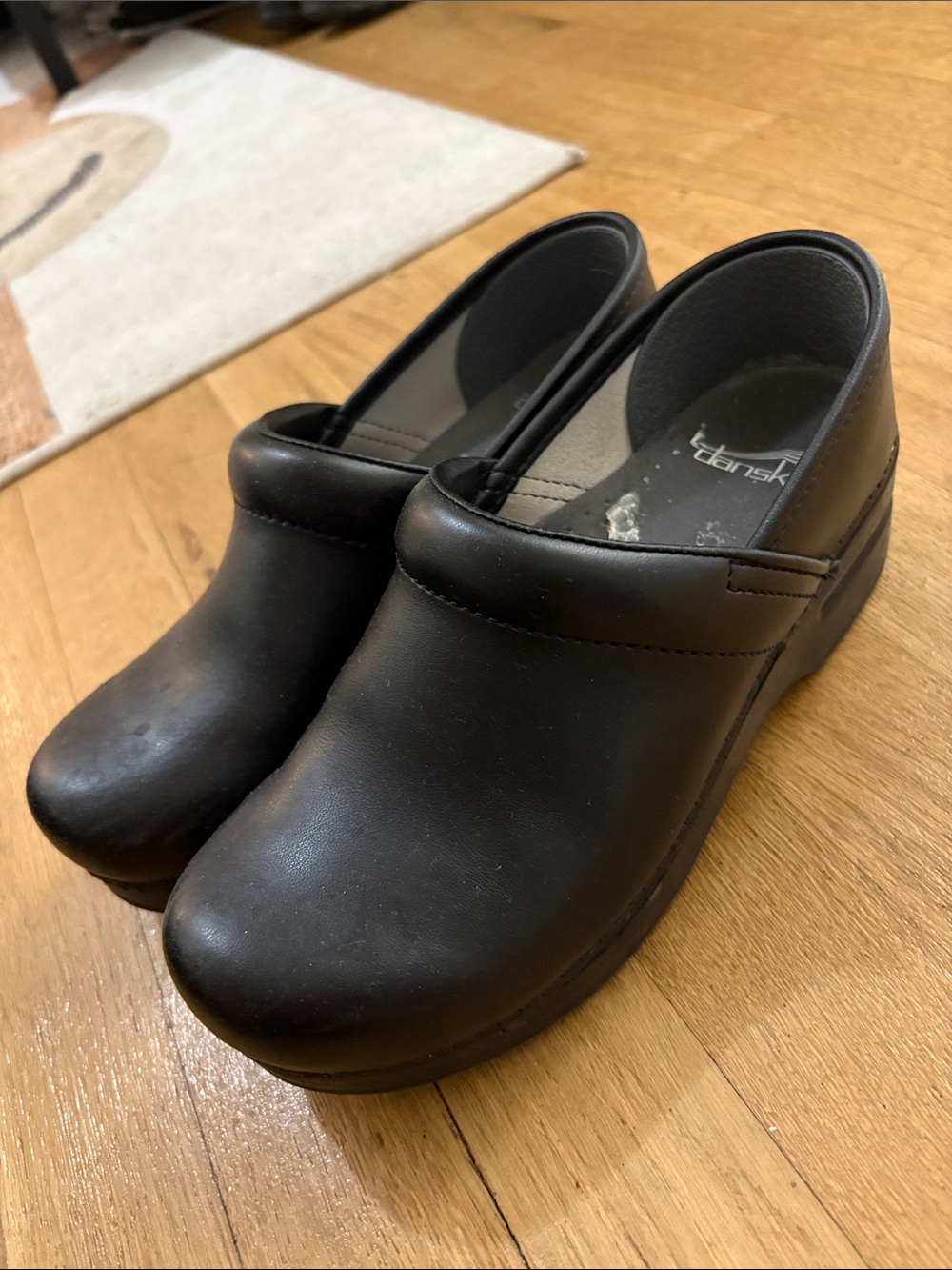 Dansko Black Leather Professional Clogs